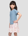 Little M Tier Combi Chambray Dress Anak Perempuan