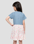 Little M Tier Combi Chambray Dress Anak Perempuan