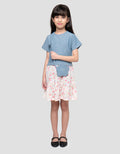 Little M Tier Combi Chambray Dress Anak Perempuan