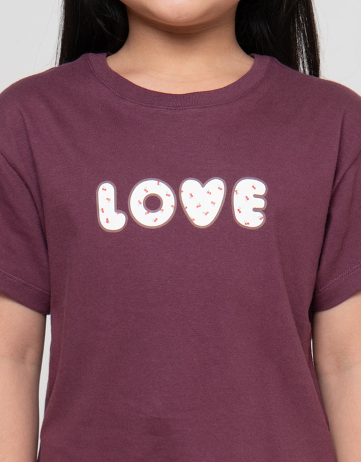 Little M Love Cherry Print Kaos Anak Perempuan