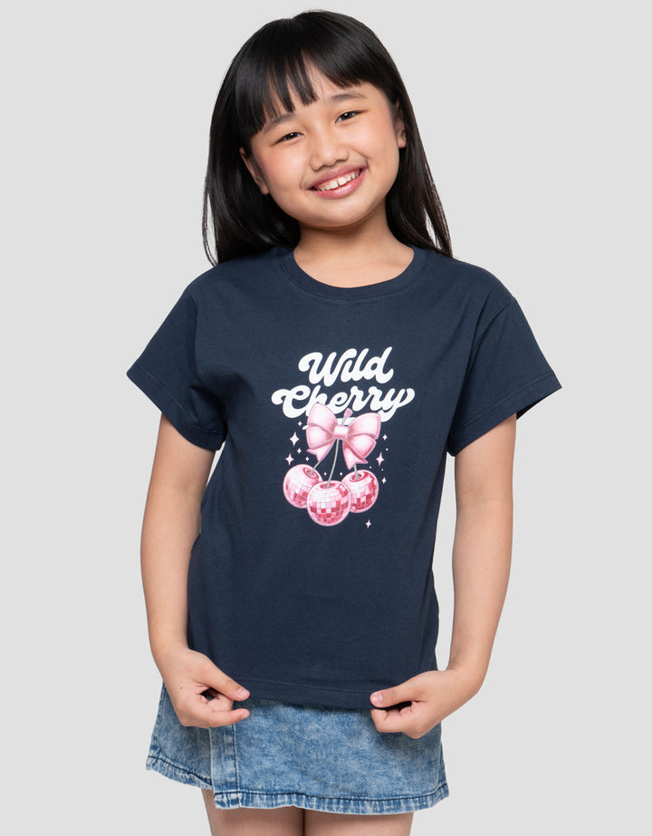 Little M Wild Cherry Print Kaos Anak Perempuan