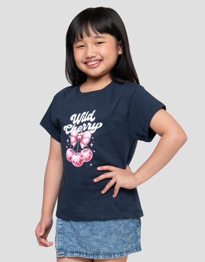 Little M Wild Cherry Print Kaos Anak Perempuan