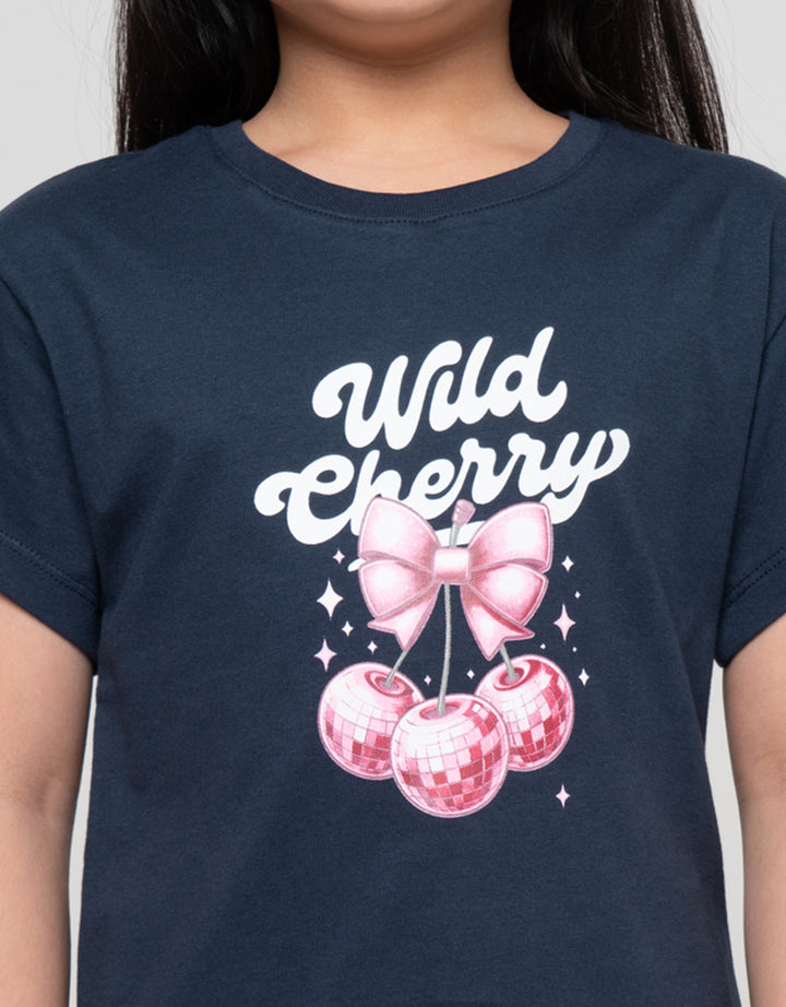 Little M Wild Cherry Print Kaos Anak Perempuan