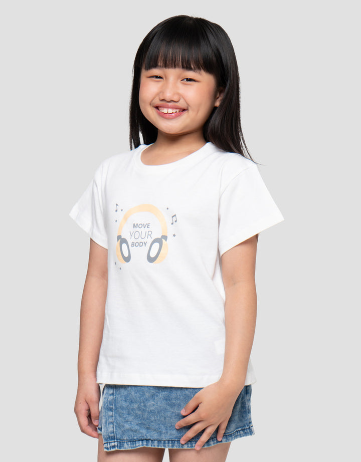 Little M Move Your Body Print Kaos Anak Perempuan