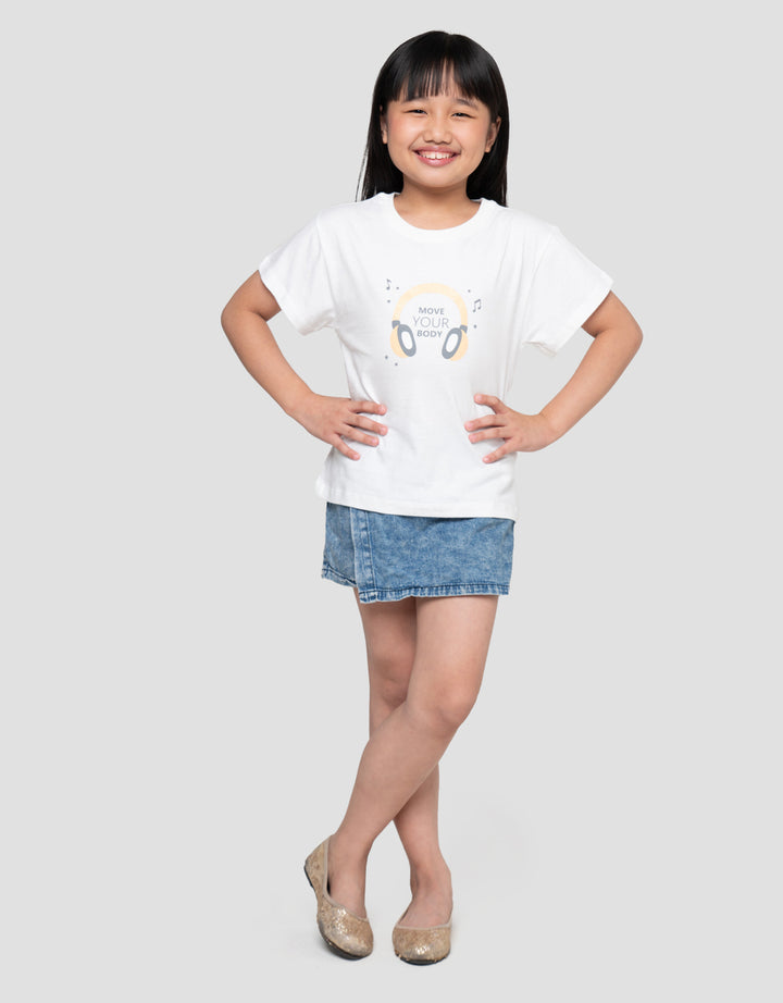 Little M Move Your Body Print Kaos Anak Perempuan