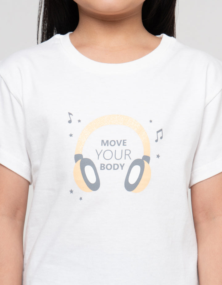 Little M Move Your Body Print Kaos Anak Perempuan