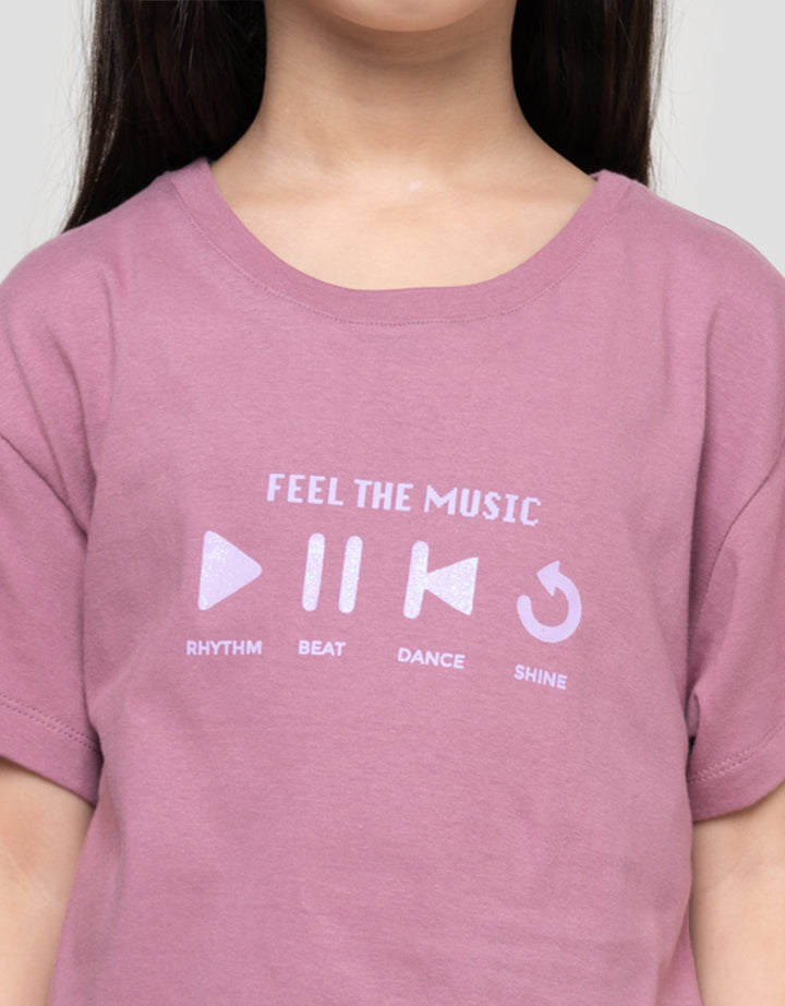 Little M Feel The Music Print Kaos Anak Perempuan