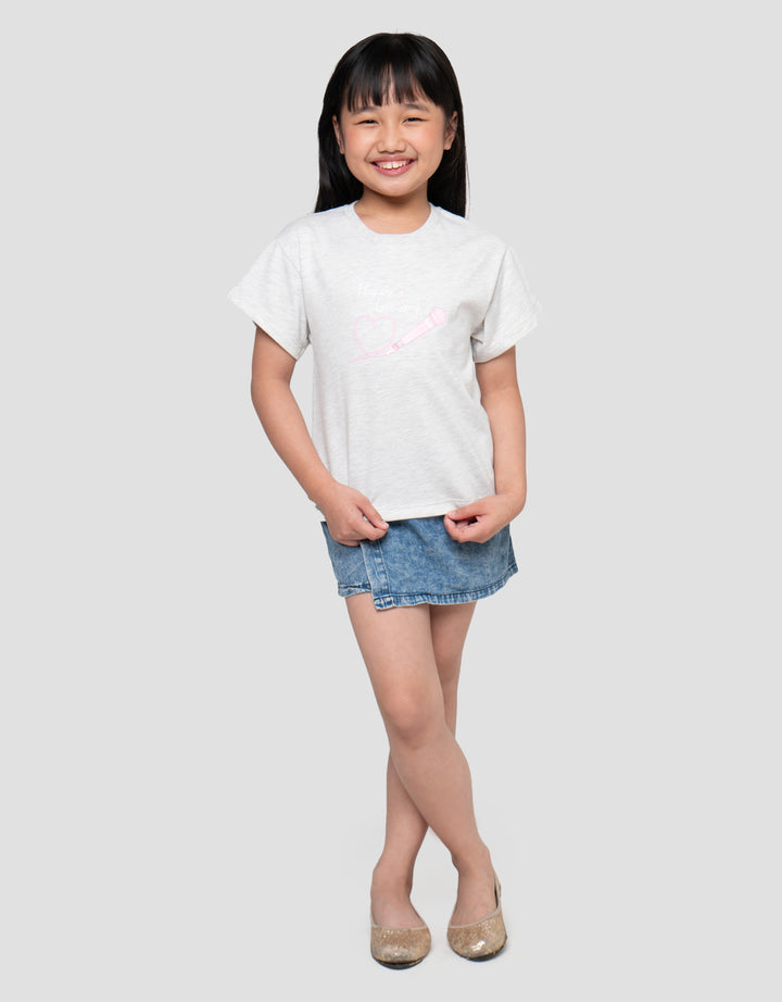 Little M Love Song Print Kaos Anak Perempuan
