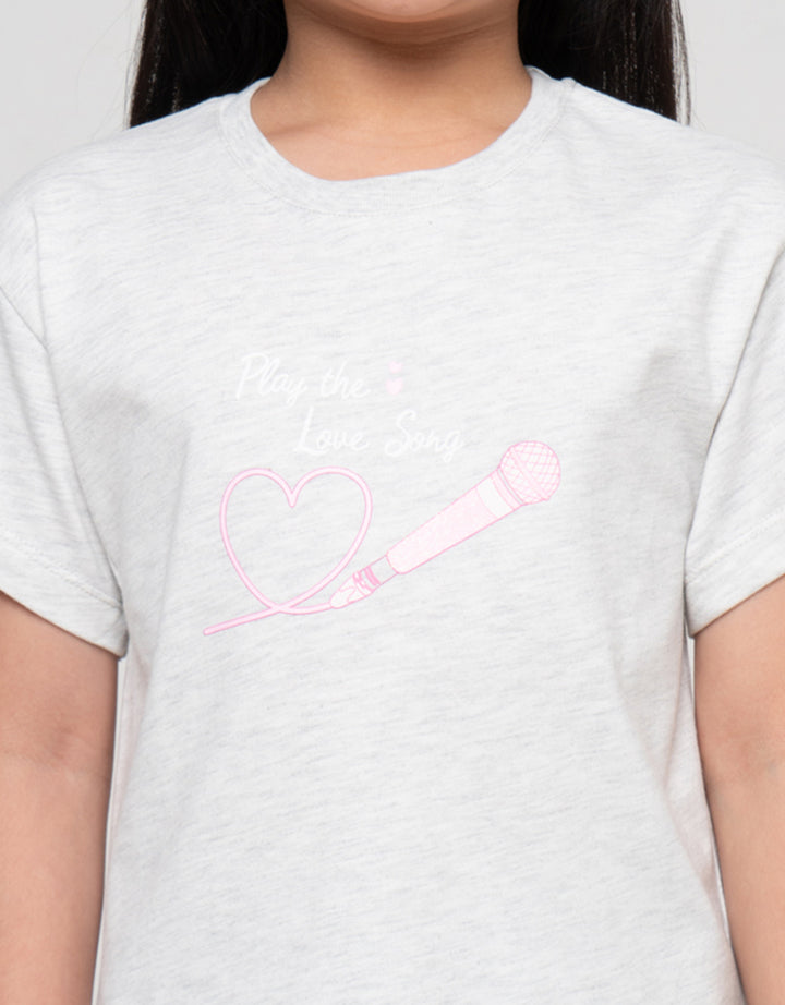 Little M Love Song Print Kaos Anak Perempuan
