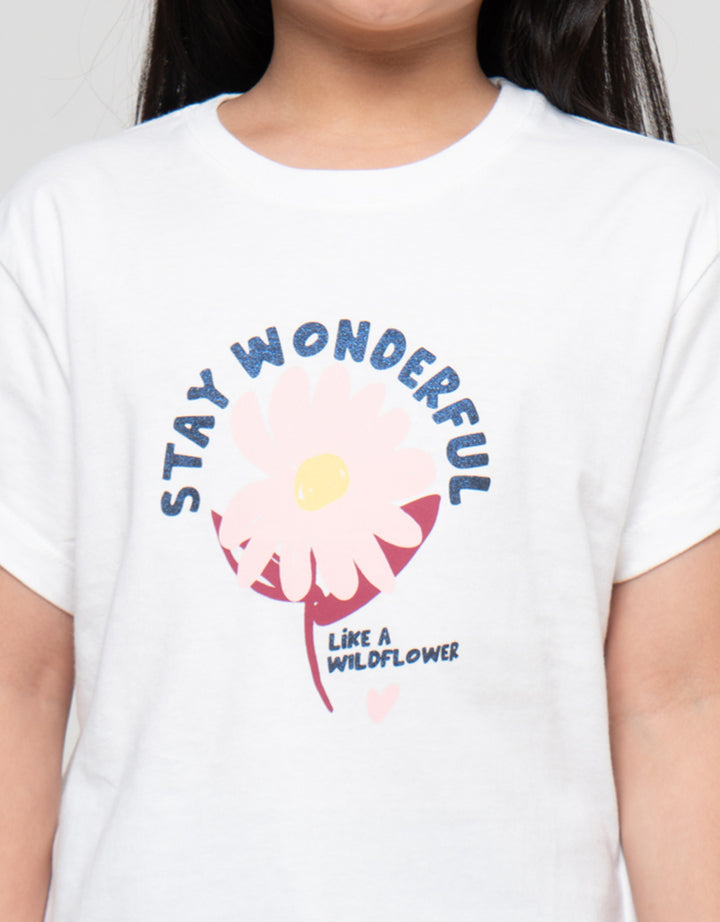 Little M Flower Print Kaos Anak Perempuan