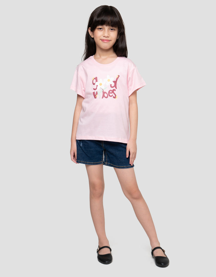 Little M Flower Print Kaos Anak Perempuan