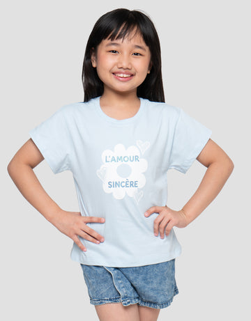 LITTLE M FLOWER 3 PRINT KAOS ANAK PEREMPUAN