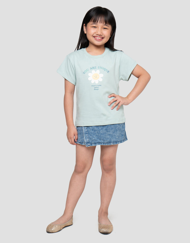 Little M Flower 5 Print Kaos Anak Perempuan