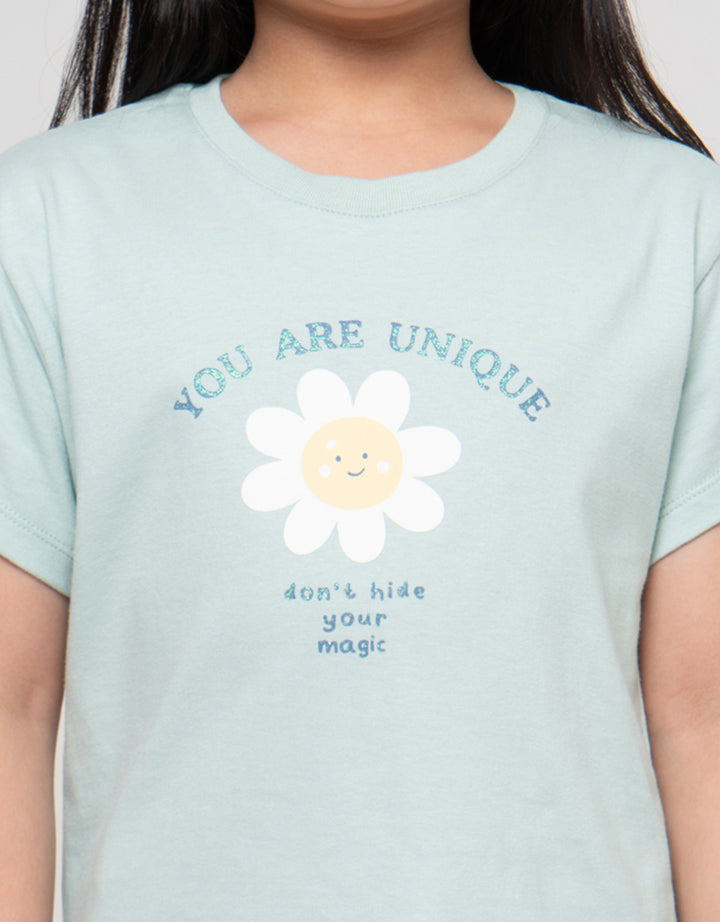 Little M Flower 5 Print Kaos Anak Perempuan