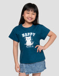 Little M Happy Cat Print Kaos Anak Perempuan