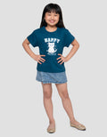 Little M Happy Cat Print Kaos Anak Perempuan