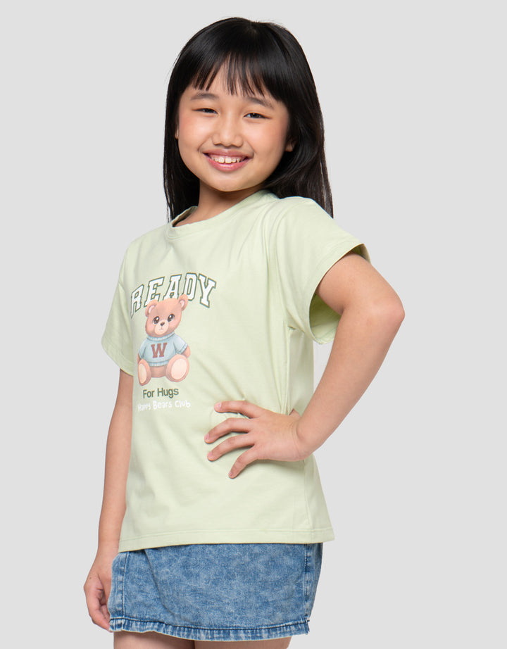Little M Ready Bear Print Kaos Anak Perempuan