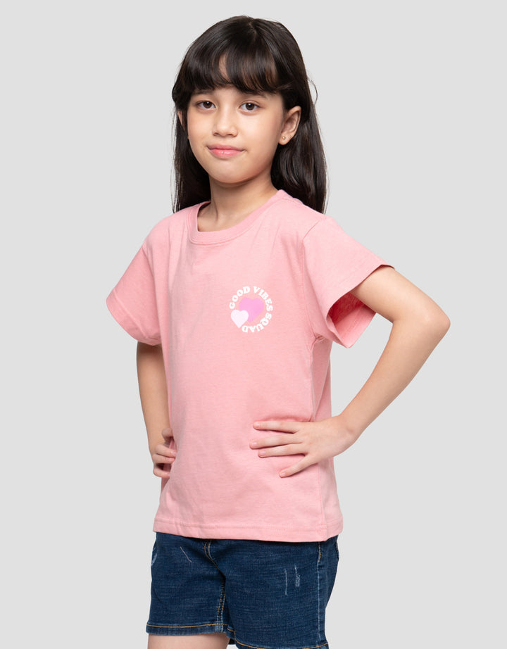 Little M Good Vibes Print Kaos Anak Perempuan