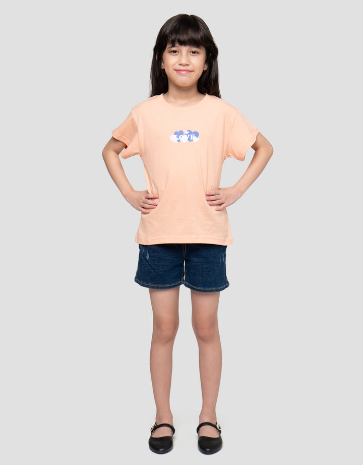 Little M Love Print Kaos Anak Perempuan