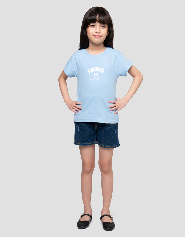 Little M Paris Print Kaos Anak Perempuan