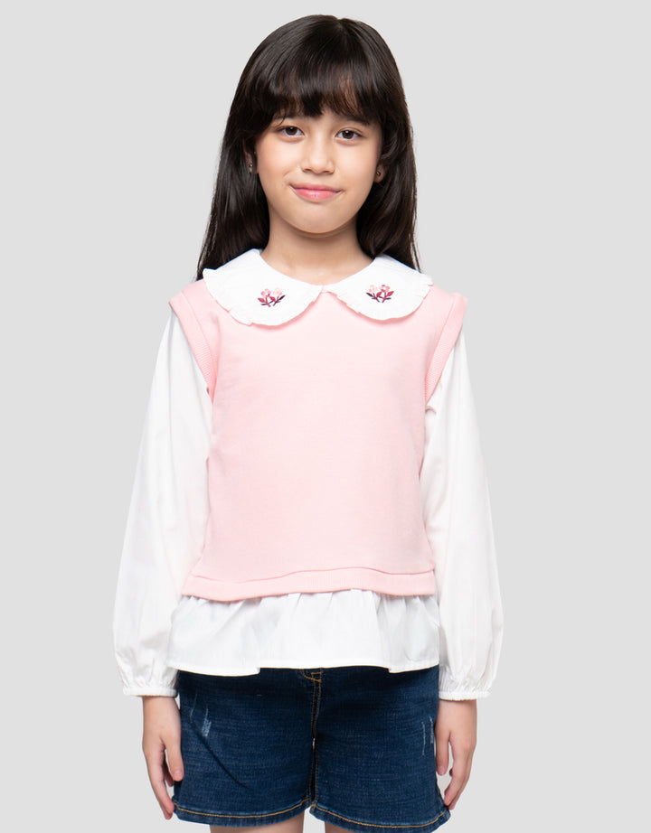 Little M Peterpan Colar Sweater Anak Perempuan