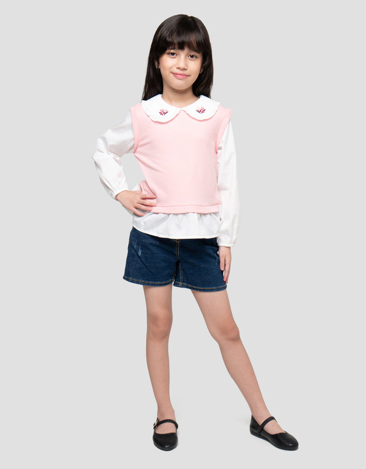 Little M Peterpan Colar Sweater Anak Perempuan
