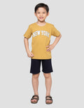 Little M New York Print Pakaian Setelan Anak Laki-laki