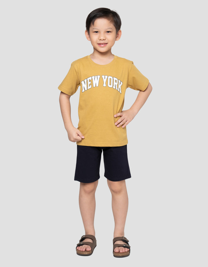 Little M New York Print Pakaian Setelan Anak Laki-laki