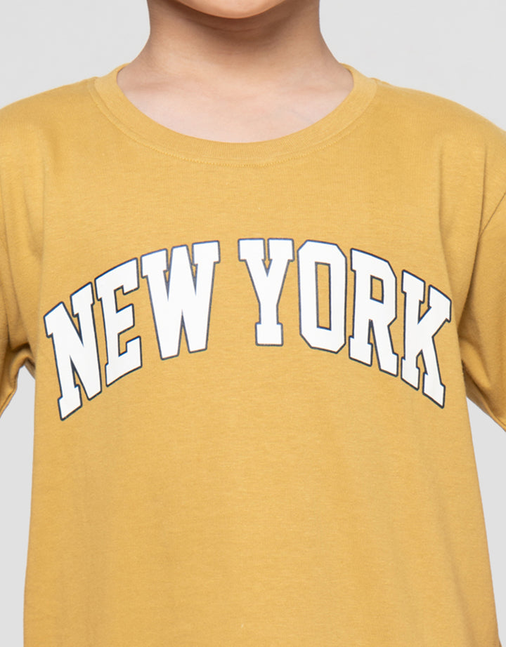 Little M New York Print Pakaian Setelan Anak Laki-laki
