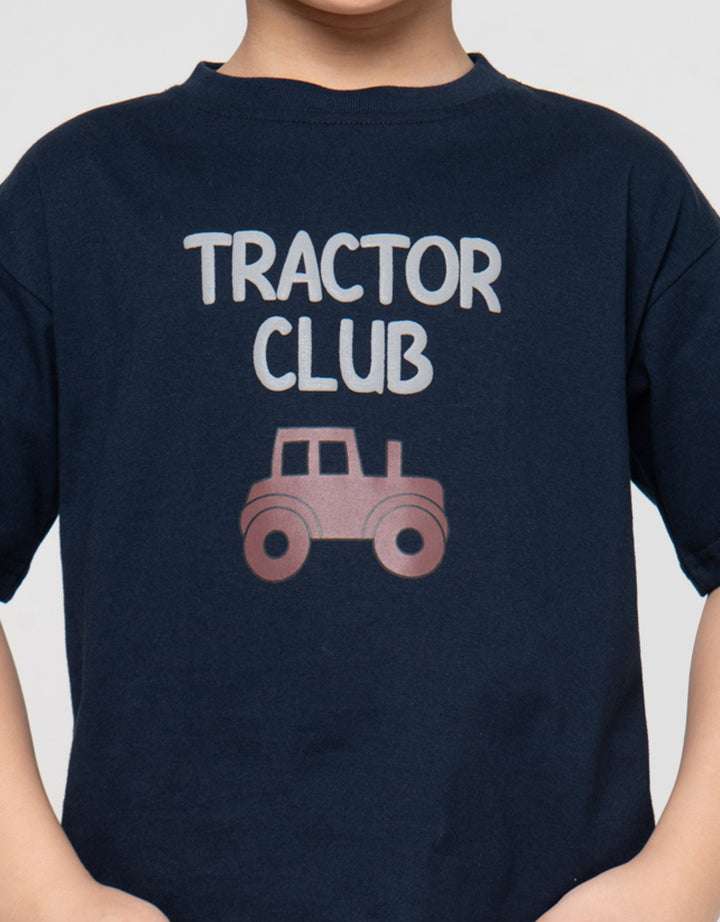 Little M Tractor Club Print Pakaian Setelan Anak Laki-laki