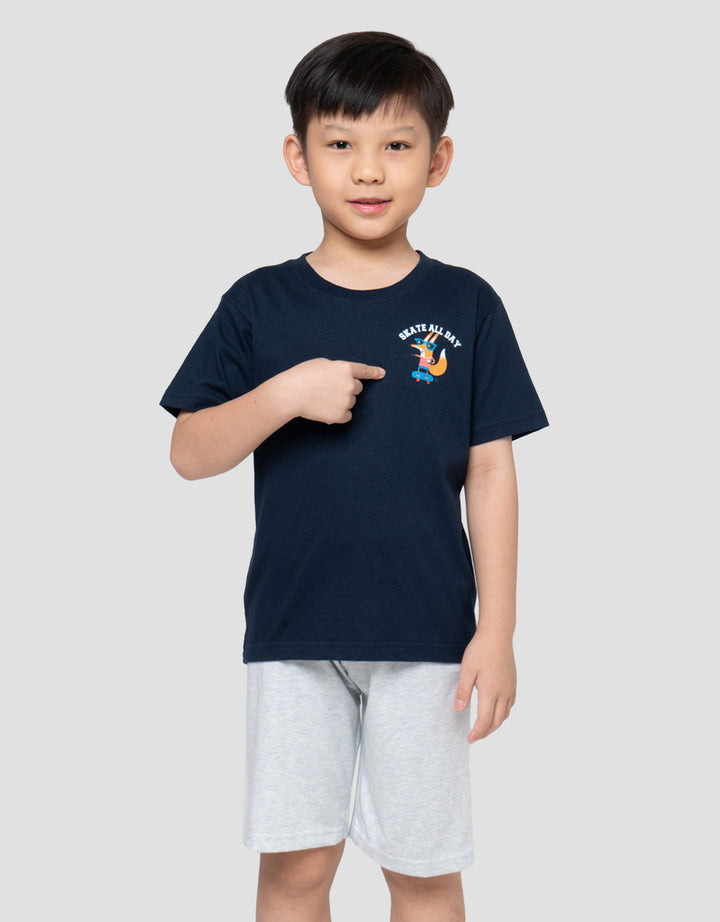 Little M Fox Skate All Day Pakaian Setelan Anak Laki-laki