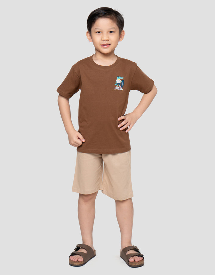 Little M Croco Seek The Adventure Print Pakaian Setelan Anak Laki-laki