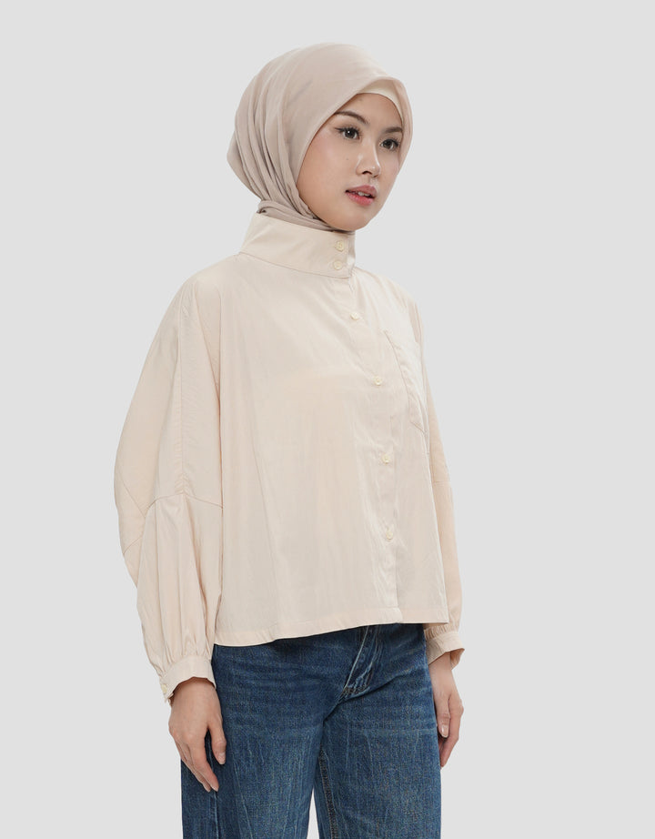 ANNISA FUNNEL NECK PAPPER BLOUSE WANITA