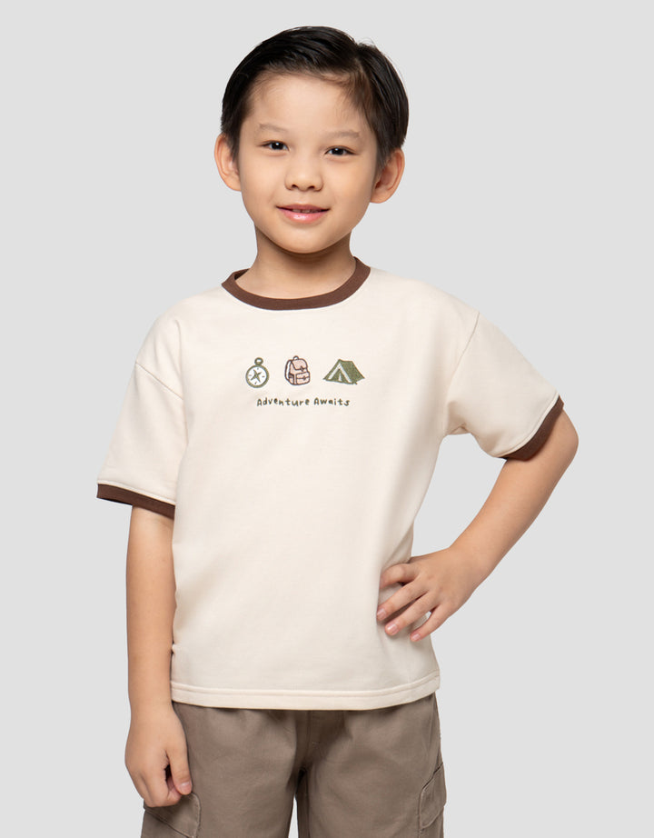 LITTLE M BORDIR OUTDOOR KAOS OVERSIZE ANAK LAKI-LAKI