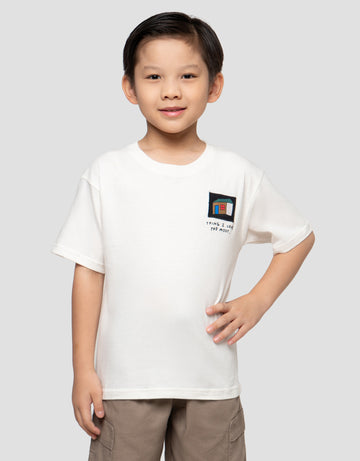LITTLE M BORDIR DEPAN KAOS OVERSIZE ANAK LAKI-LAKI