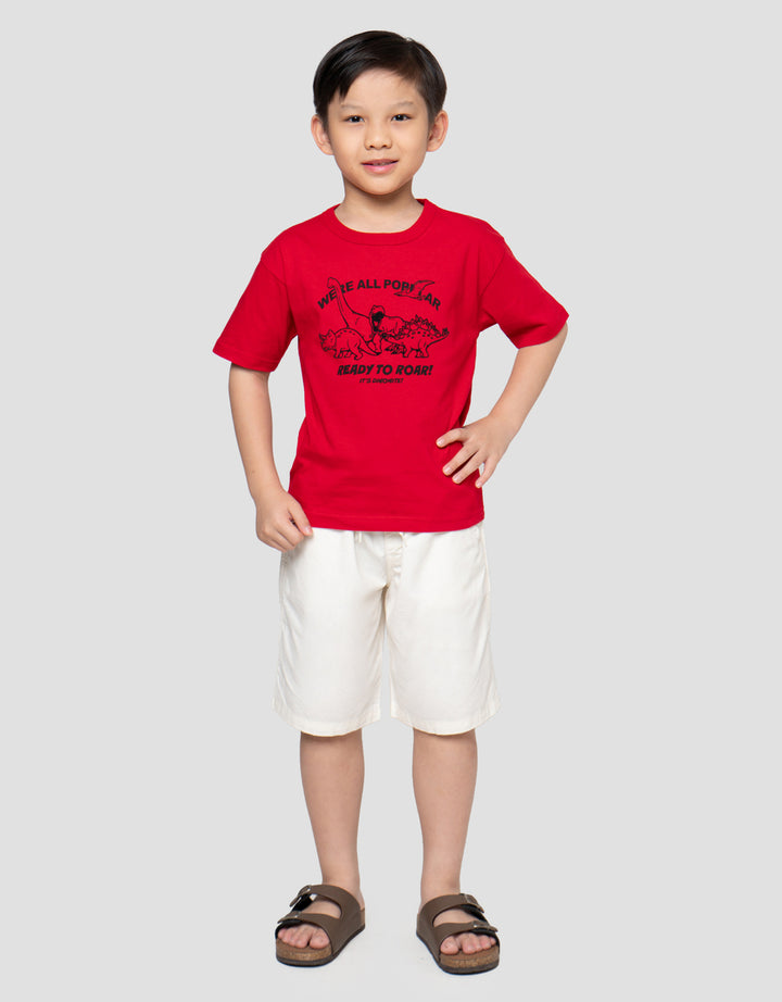Little M Flok Ready To Roarr Print Kaos Oversize Anak Laki-laki