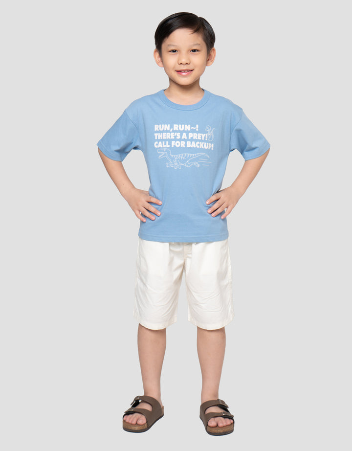 Little M Flok Run Dino Print Kaos Oversize Anak Laki-laki