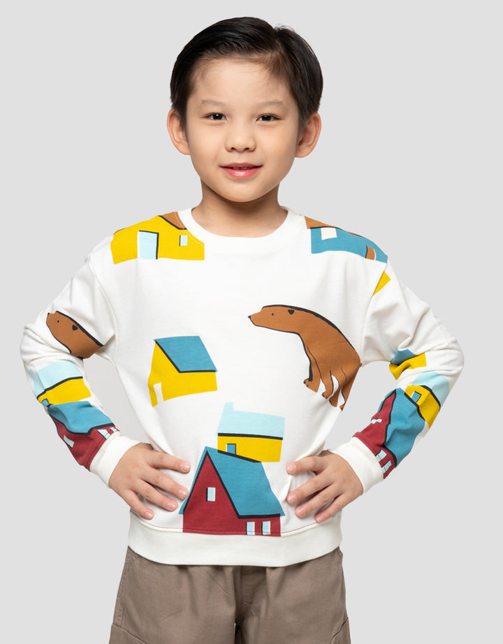 LITTLE M PRINT OUTDOOR SWEATER OVERSIZE ANAK LAKI-LAKI