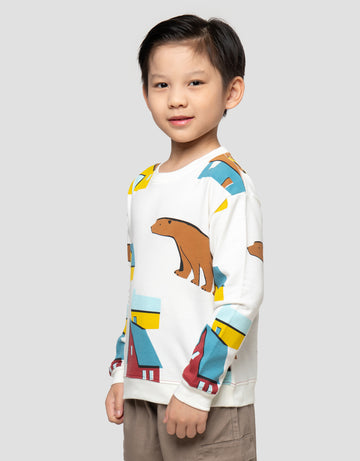 LITTLE M PRINT OUTDOOR SWEATER OVERSIZE ANAK LAKI-LAKI