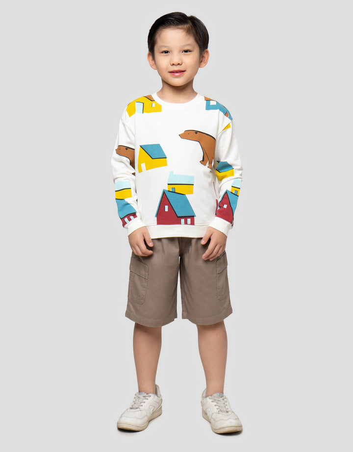 LITTLE M PRINT OUTDOOR SWEATER OVERSIZE ANAK LAKI-LAKI