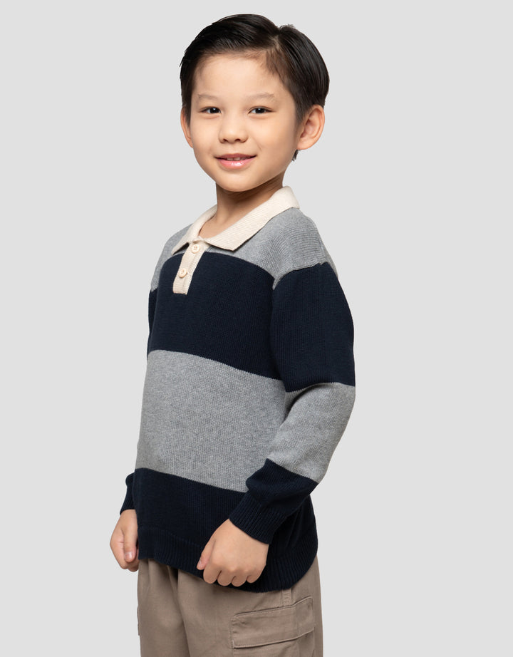 LITTLE M RAJUT KERAH SALUR SWEATER ANAK LAKI-LAKI