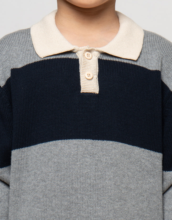 LITTLE M RAJUT KERAH SALUR SWEATER ANAK LAKI-LAKI