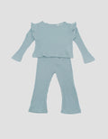 Little M Textured Rib Flower Pakaian Setelan Bayi