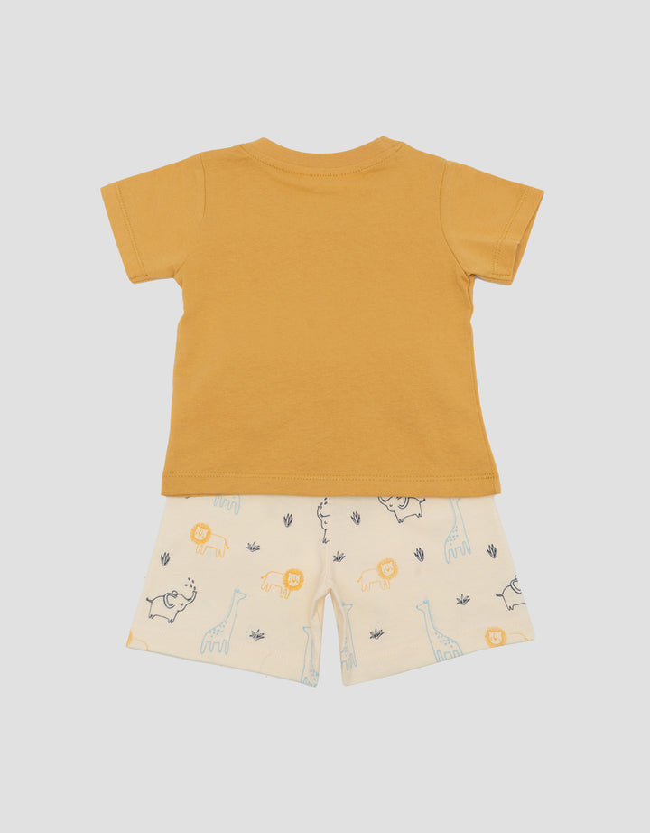 Little M Print Animals Pakaian Setelan Bayi