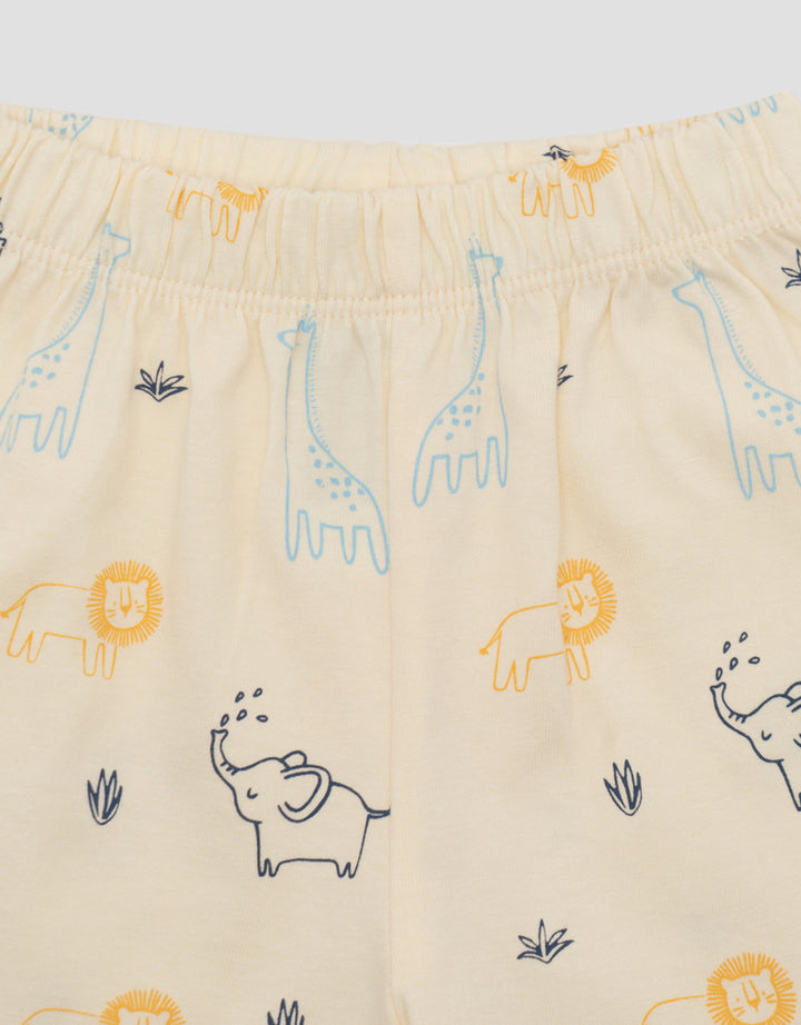 Little M Print Animals Pakaian Setelan Bayi