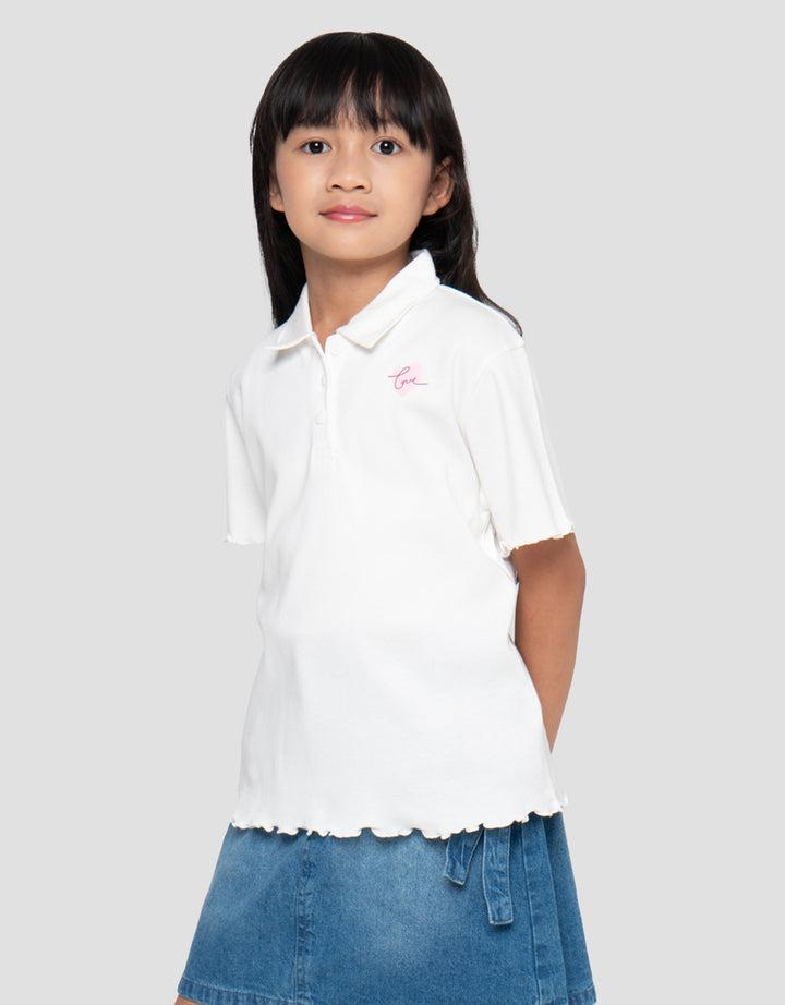 LITTLE M RIB MON HEART KAOS POLO ANAK PEREMPUAN
