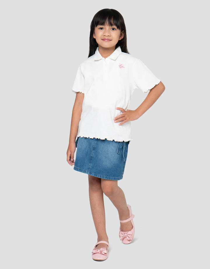 LITTLE M RIB MON HEART KAOS POLO ANAK PEREMPUAN