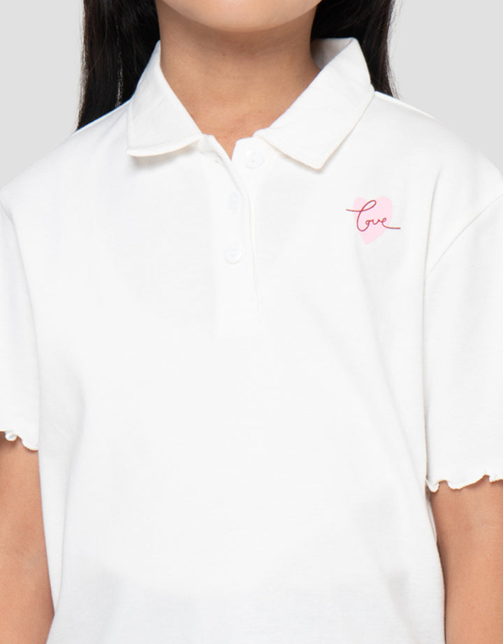 LITTLE M RIB MON HEART KAOS POLO ANAK PEREMPUAN