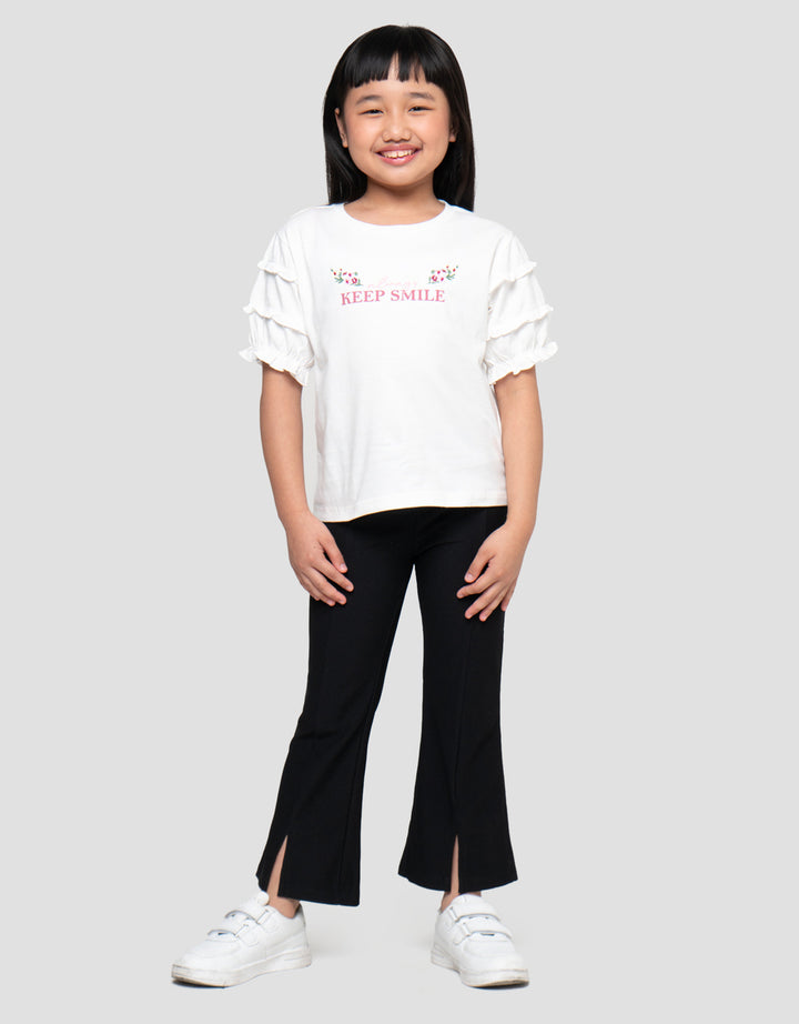 LITTLE M FLOWER WITH LACE 1 KAOS ANAK PEREMPUAN