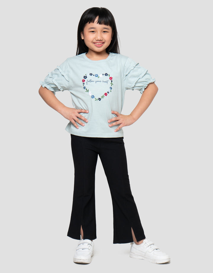 LITTLE M FLOWER WITH LACE 2 KAOS ANAK PEREMPUAN